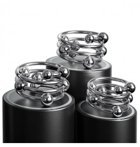 MizzZee - Stainless Steel Sliding Bead Penis Ring (Multi-size Available)